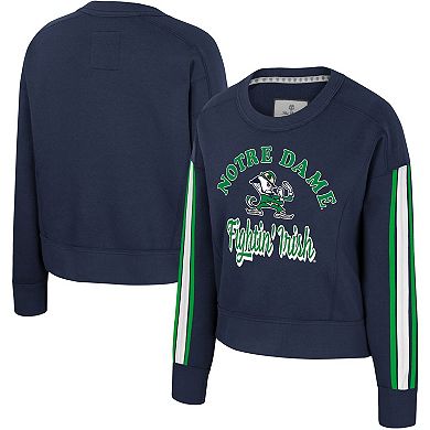 Women's Colosseum Navy Notre Dame Fighting Irish Honeymoon Sweatshirt