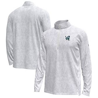 Men's Under Armour Gray Notre Dame Fighting Irish Hockey Leprechaun Tech Quarter-Zip Top