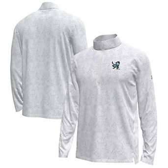 Men's Under Armour Gray Notre Dame Fighting Irish Hockey Leprechaun Tech Quarter-Zip Top