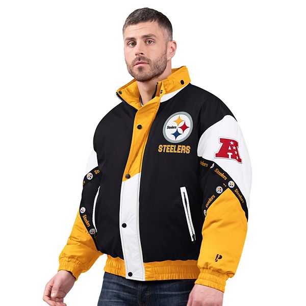 Pittsburgh Steelers フード付きジャケット Men's Pro Player Black/Gold Pittsburgh Steelers Tape Full-Zip