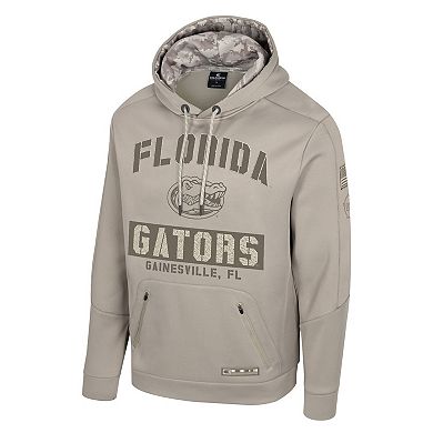 Men's Colosseum Oatmeal Florida Gators Operation Hat Trick Battalion Hoodie