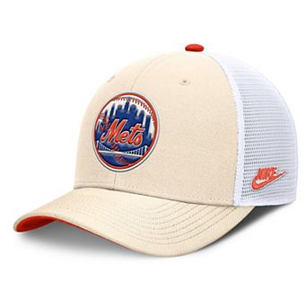 Men's Nike Natural New York Mets Cooperstown Collection Dri-FIT Rise Trucker Adjustable Hat