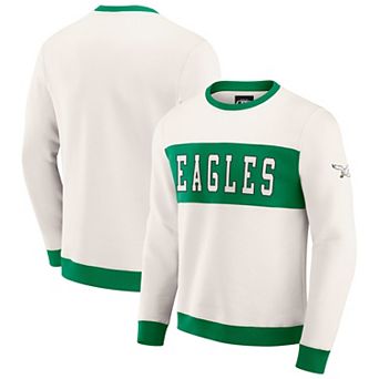 Men's Darius Rucker Collection by Fanatics Cream Philadelphia Eagles Colorblock Pullover Sweatshirt