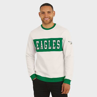 Men's Darius Rucker Collection by Fanatics Cream Philadelphia Eagles Colorblock Pullover Sweatshirt
