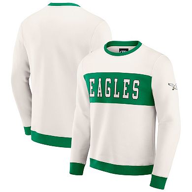 Men's Darius Rucker Collection by Fanatics Cream Philadelphia Eagles Colorblock Pullover Sweatshirt