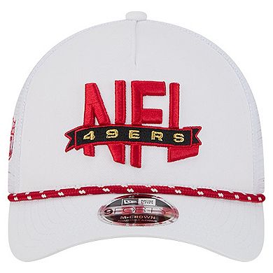Men's New Era White San Francisco 49ers NFL 9FORTY A-Frame M-Crown Adjustable Trucker Hat