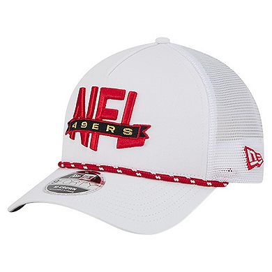 Men's New Era White San Francisco 49ers NFL 9FORTY A-Frame M-Crown Adjustable Trucker Hat