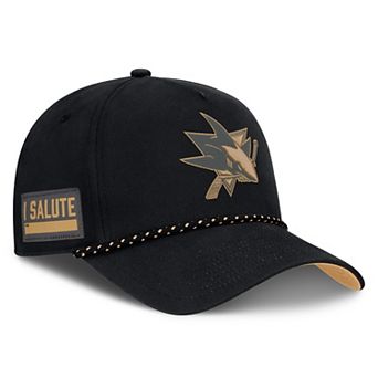 Men's Fanatics Black San Jose Sharks Military Appreciation Authentic Pro A-Frame Adjustable Hat
