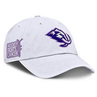 Men's Fanatics White Utah Mammoth Authentic Pro Hockey Fights Cancer Adjustable Hat
