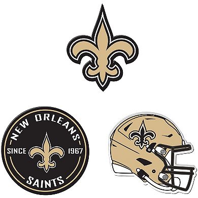 WinCraft New Orleans Saints 3-Pack Premium Fridge Magnet Set