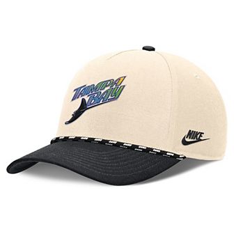Men's Nike Natural/Black Tampa Bay Rays Cooperstown Collection Rise Adjustable Hat