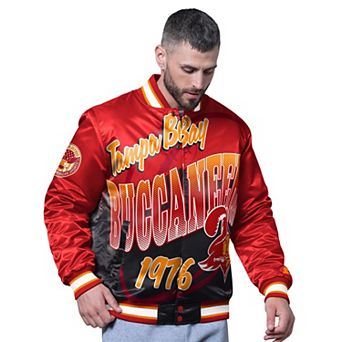 Men's Starter Red Tampa Bay Buccaneers Retro Pass Rush Varsity Full-Snap Jacket