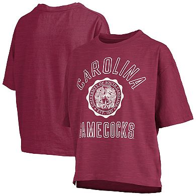 Women's Pressbox Garnet South Carolina Gamecocks Motley Crew Bishop Waist Length Oversized T-Shirt