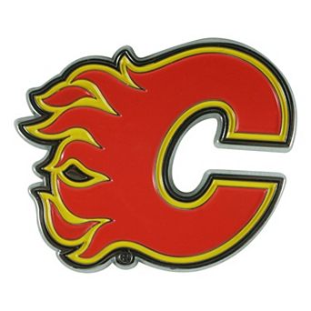 Logo Brands Calgary Flames Embossed Color Auto Emblem