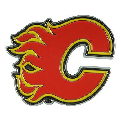 Logo Brands Calgary Flames Embossed Color Auto Emblem