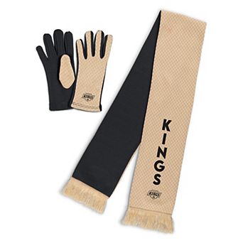Women's WEAR by Erin Andrews Los Angeles Kings Tonal Microcheck Scarf & Glove Set