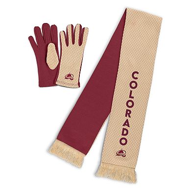 Women's WEAR by Erin Andrews Colorado Avalanche Tonal Microcheck Scarf & Glove Set