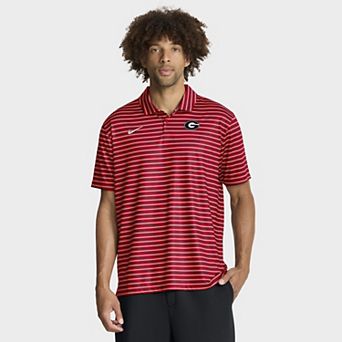 Men's Nike Red Georgia Bulldogs 2025 Coaches Premium Tour Stripe Dri-FIT Polo