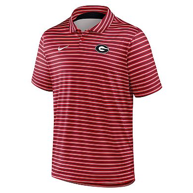 Men's Nike Red Georgia Bulldogs 2025 Coaches Premium Tour Stripe Dri-FIT Polo