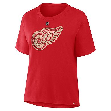 Women's Fanatics Alex DeBrincat Red Detroit Red Wings Authentic Stack Name & Number T-Shirt