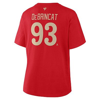Women's Fanatics Alex DeBrincat Red Detroit Red Wings Authentic Stack Name & Number T-Shirt