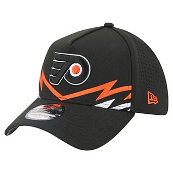 Men's New Era Black Philadelphia Flyers 39THIRTY A-Frame Perforated Flex Hat