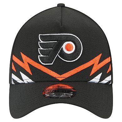 Men's New Era Black Philadelphia Flyers 39THIRTY A-Frame Perforated Flex Hat