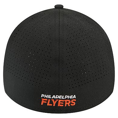 Men's New Era Black Philadelphia Flyers 39THIRTY A-Frame Perforated Flex Hat