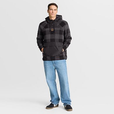 Men's Fanatics Black Baltimore Ravens Elements Plaid Polar Fleece Quarter-Zip Hoodie