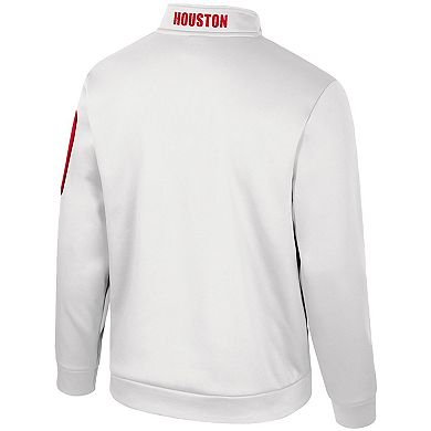 Men's Colosseum White Houston Cougars Mainframe Fleece Quarter-Zip Jacket