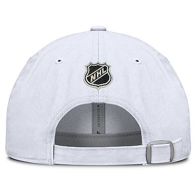 Men's Fanatics White Chicago Blackhawks Authentic Pro Hockey Fights Cancer Adjustable Hat
