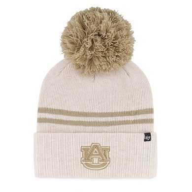 Women's '47 Natural Auburn Tigers Core & Inline Latte Cuffed Knit Hat with Pom