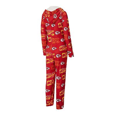 Women's Concepts Sport Red Kansas City Chiefs Roadway Allover Print Microfleece Full-Zip Union Suit