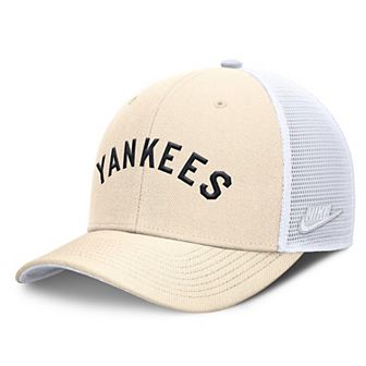 Men's Nike Natural New York Yankees Cooperstown Collection Dri-FIT Rise Trucker Adjustable Hat