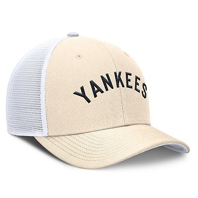 Men's Nike Natural New York Yankees Cooperstown Collection Dri-FIT Rise Trucker Adjustable Hat
