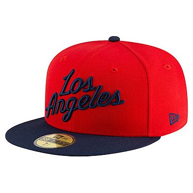 Men's New Era Red LA Clippers Statement Edition Jersey Hook 59Fifty Fitted Hat