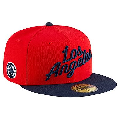 Men's New Era Red LA Clippers Statement Edition Jersey Hook 59Fifty Fitted Hat