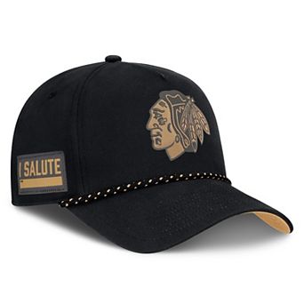 Men's Fanatics Black Chicago Blackhawks Military Appreciation Authentic Pro A-Frame Adjustable Hat