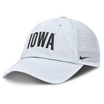 Men's Nike White Iowa Hawkeyes Club Campus Trucker Adjustable Hat