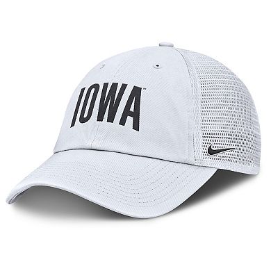 Men's Nike White Iowa Hawkeyes Club Campus Trucker Adjustable Hat