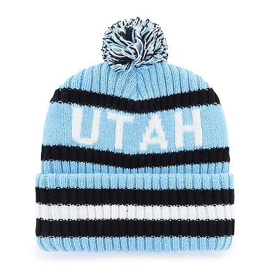 Men's '47 Light Blue Utah Mammoth Bering Cuffed Knit Hat with Pom