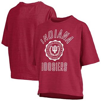 Women's Pressbox Crimson Indiana Hoosiers Motley Crew Bishop Waist Length Oversized T-Shirt