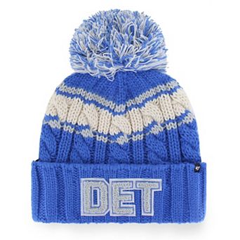 Women's '47 Blue Detroit Lions Emma Cuffed Knit Hat with Pom