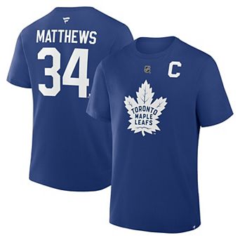 Men's Fanatics Auston Matthews Blue Toronto Maple Leafs Authentic Stack Name & Number T-Shirt
