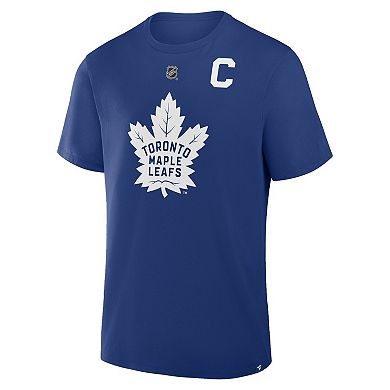 Men's Fanatics Auston Matthews Blue Toronto Maple Leafs Authentic Stack Name & Number T-Shirt