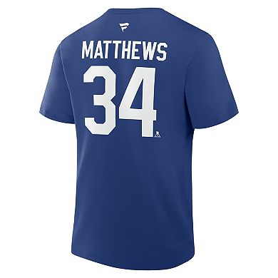 Men's Fanatics Auston Matthews Blue Toronto Maple Leafs Authentic Stack Name & Number T-Shirt