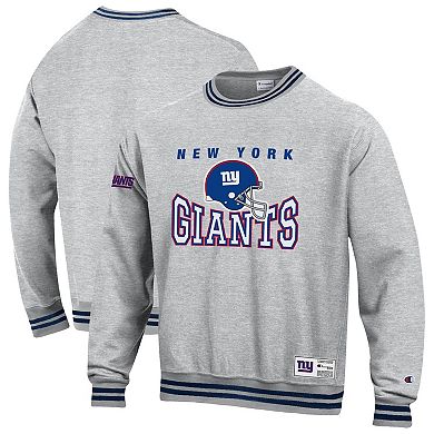 Men's Champion Heather Gray New York Giants Reverse Weave Fleece Sweatshirt