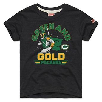 Youth Homage Black Green Bay Packers Star Wars x NFL Tri-Blend T-Shirt