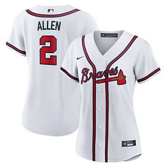Women's Nike Nick Allen White Atlanta Braves Home Replica Jersey