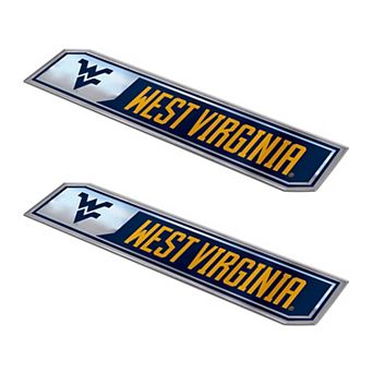 Logo Brands West Virginia Mountaineers 2-Pack Embossed Truck Emblem Set